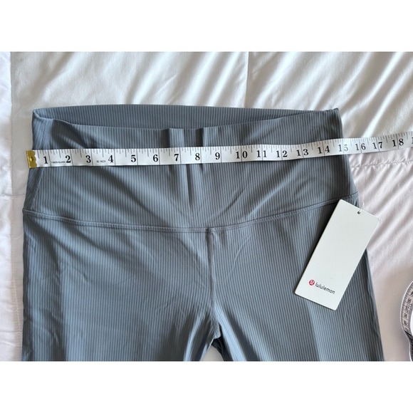 New Lululemon Align Ribbed High Rise Sz 12 Pants 28" Leggings Belgian Blue RARE - Picture 3 of 9